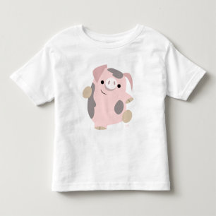 T-shirt Pour Les Tous Petits Habillement d'enfants de porc de bande dessinée d