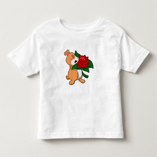 T-shirt Pour Les Tous Petits Hamster avec Rose à fleurs (Devant)