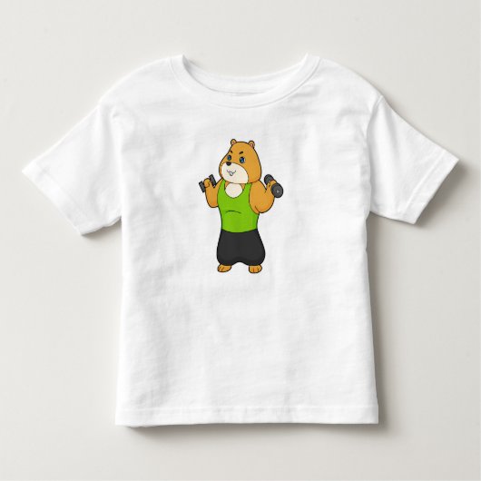 T-shirt Pour Les Tous Petits Hamster Fitness Dumbbell (Devant)