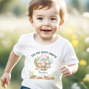 T-shirt Pour Les Tous Petits Happy Camper Été 2e anniversaire garçon