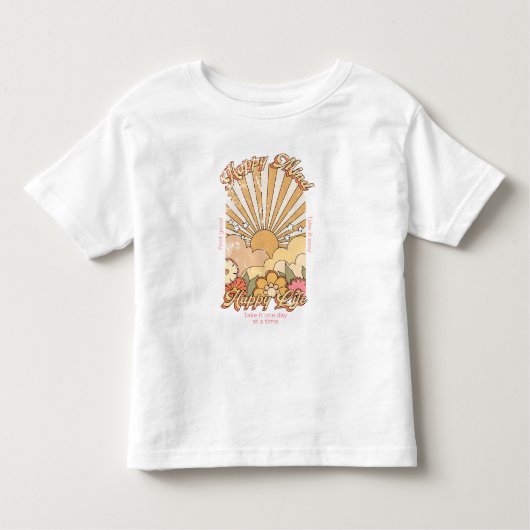 T-shirt Pour Les Tous Petits Happy Mind Happy Life Hippy Vibes Super (Devant)