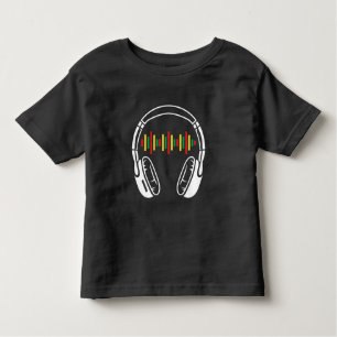 T-shirt Pour Les Tous Petits Headphones Reggae Music Lover Rastafari Jamaïque