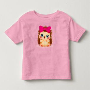 T-shirt Pour Les Tous Petits Hérisson de dessin animé adorable avec un nœud ros