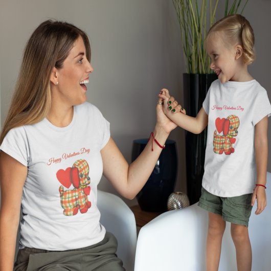 T-shirt Pour Les Tous Petits Heureuse Sainte-Valentin Toy Puppy