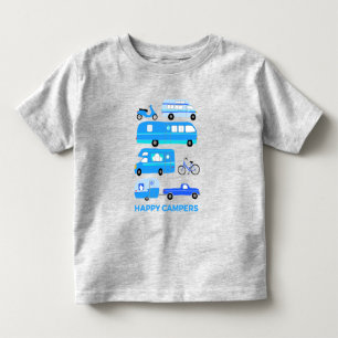 T-shirt Pour Les Tous Petits HEUREUX CAMPER Campervan Vanlife RV Trailer Blue