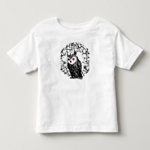 T-shirt Pour Les Tous Petits Hibou observé par rouge