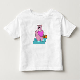 T-shirt Pour Les Tous Petits Hippo at Fitness with Radio.PNG