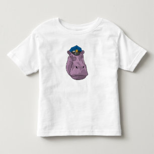 T-shirt Pour Les Tous Petits Hippo en tant que policier