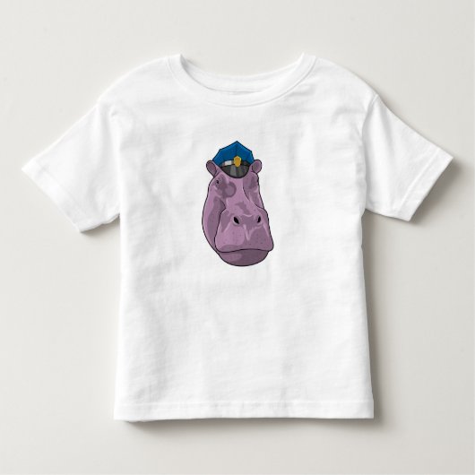 T-shirt Pour Les Tous Petits Hippo en tant que policier (Devant)