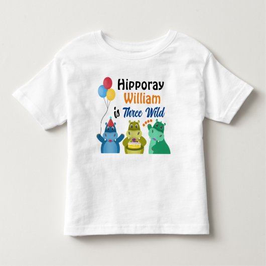 T-shirt Pour Les Tous Petits Hippo fête d'anniversaire mignon (Devant)