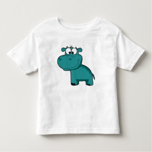T-shirt Pour Les Tous Petits Hippo heureux bleu