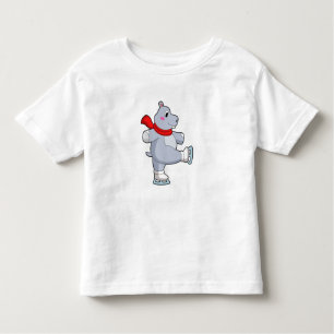 T-shirt Pour Les Tous Petits Hippo Patinage sur glace Patins sur glace