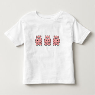 T-shirt Pour Les Tous Petits Hippo rose mignon