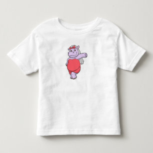 T-shirt Pour Les Tous Petits Hippopotame en mariée avec voile et nœud