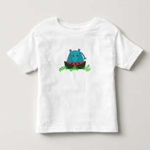 T-shirt Pour Les Tous Petits Hippopotame mangeant de la pastèque