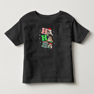 T-shirt Pour Les Tous Petits Ho Ho Ho Santa en anglais Bouledogue Rennes Noël