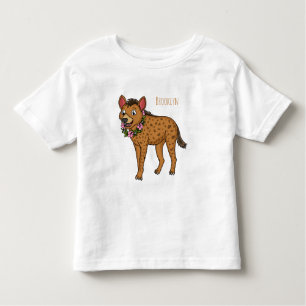 T-shirt Pour Les Tous Petits Hyena and flowers cartoon illustration 