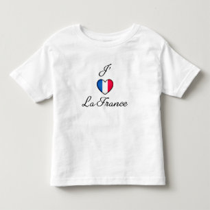 T-shirt Pour Les Tous Petits "I heart France" Fierté française "J'adore La Fran