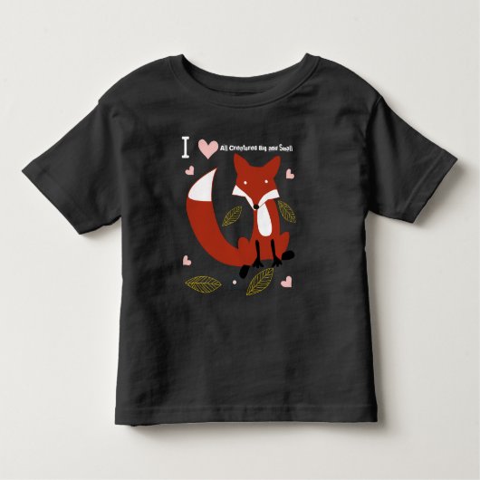 T-shirt Pour Les Tous Petits I Heart Toutes les Créatures Gros et Petits (Devant)