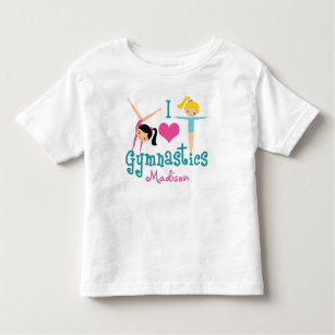 T-shirt Pour Les Tous Petits I Love Gymnastique mignonne Gymnaste Girl