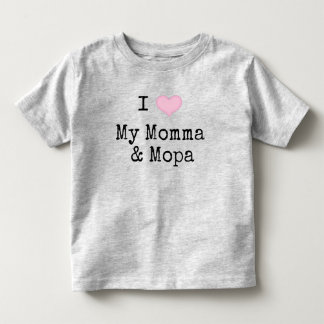 T-shirt Pour Les Tous Petits I Love My Momma & Mopa (Non binaire/Sexe neutre)
