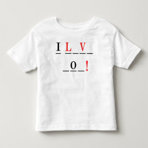 T-shirt Pour Les Tous Petits I Love You-Hangman Style par Shirley Taylor