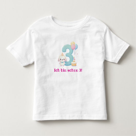 T-shirt Pour Les Tous Petits Ich bin schon 3! (Devant)