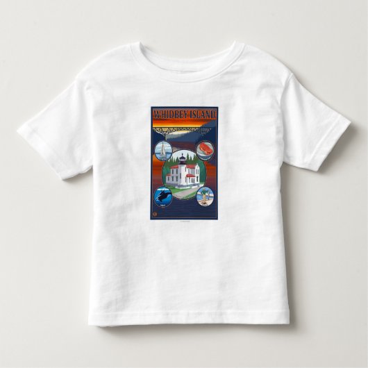 T-shirt Pour Les Tous Petits Île de Whidbey, affiche de voyage de (Devant)