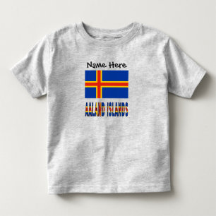 T-shirt Pour Les Tous Petits Îles Åland Ålander Drapeau Personnalisé
