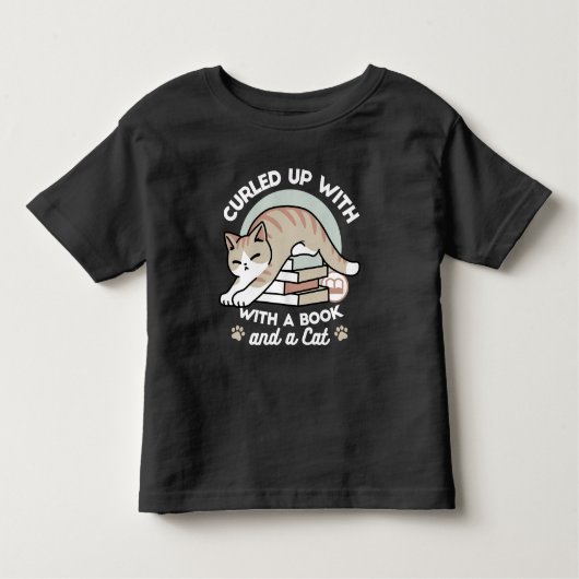 T-shirt Pour Les Tous Petits Illustration de chat Lover - Curled Up & Cosy (Devant)