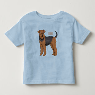 T-shirt Pour Les Tous Petits illustration de dessin animé de chien airedale ter
