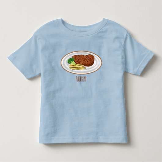 T-shirt Pour Les Tous Petits Illustration de dessin de steak (Devant)