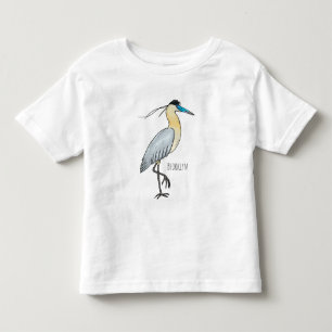 T-shirt Pour Les Tous Petits Illustration de dessin d'oiseau de héron plafonné