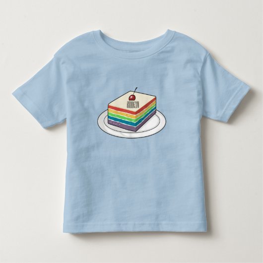 T-shirt Pour Les Tous Petits Illustration de gâteau arc-en-ciel (Devant)