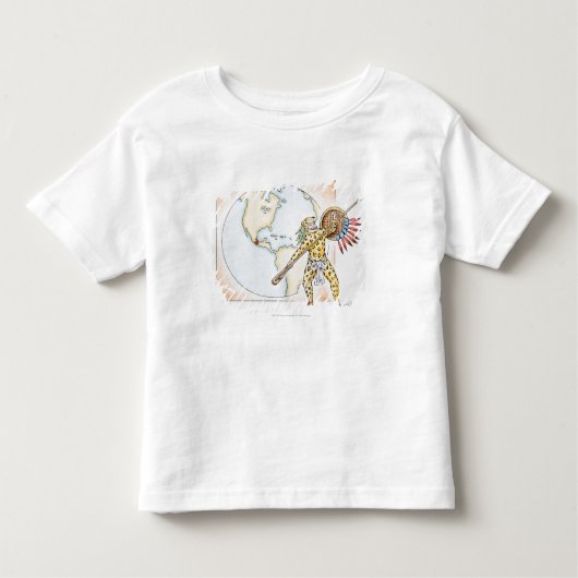 T-shirt Pour Les Tous Petits Illustration de guerrier aztèque de Jaguar (Devant)