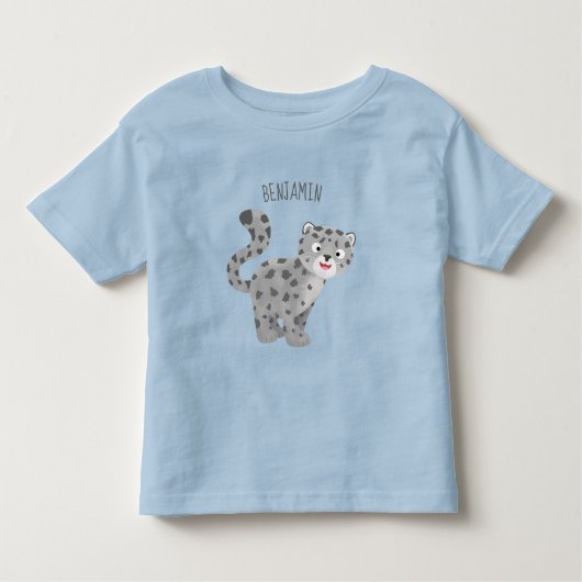 T-shirt Pour Les Tous Petits Illustration de mignon léopard des neiges (Devant)