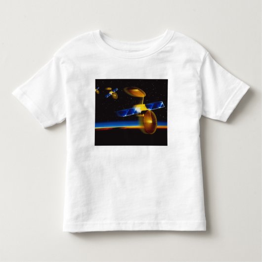 T-shirt Pour Les Tous Petits Illustration des satellites à l'horizon terrestre (Devant)