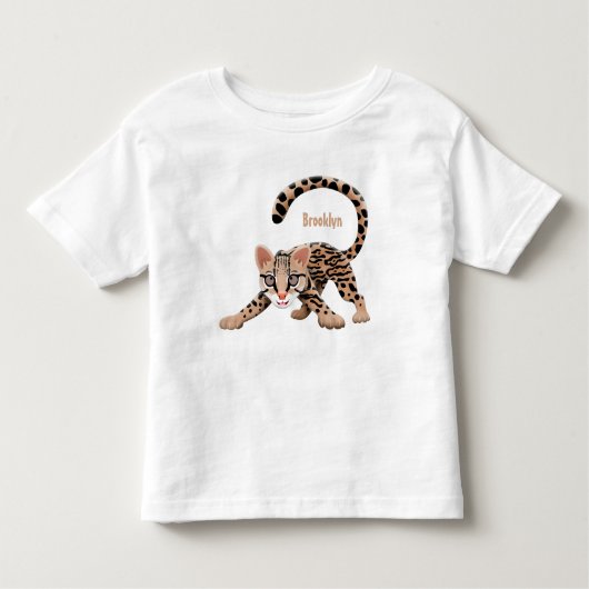 T-shirt Pour Les Tous Petits Illustration d'ocelot mignon (Devant)