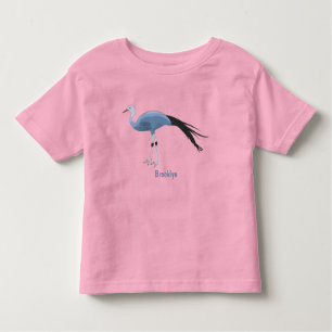 T-shirt Pour Les Tous Petits Illustration d'oiseau de grue bleue