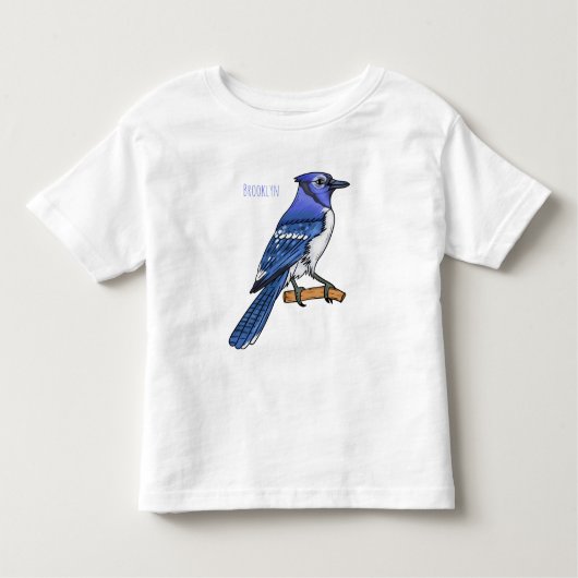 T-shirt Pour Les Tous Petits Illustration d'oiseau de jay bleu (Devant)