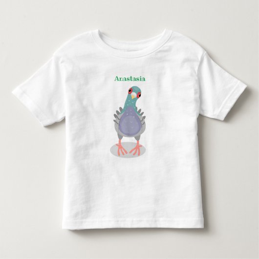 T-shirt Pour Les Tous Petits Illustration drôle de pigeon curieux (Devant)