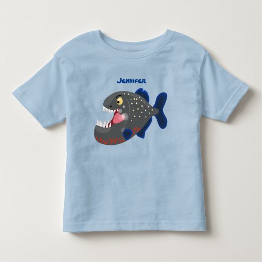 T-shirt Pour Les Tous Petits Illustration drôle de piranha affamée (Devant)