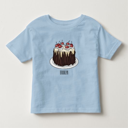 T-shirt Pour Les Tous Petits Illustration du gâteau de la Forêt-Noire (Devant)