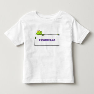 T-shirt Pour Les Tous Petits Illustration du panneau de grenouille verte mignon