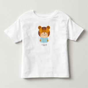 T-shirt Pour Les Tous Petits Illustration du tigre mignon - Nom personnalisable