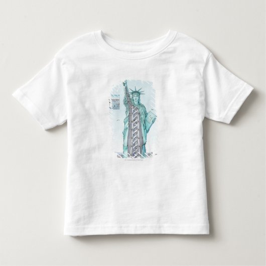 T-shirt Pour Les Tous Petits Illustration en coupe de statue de la liberté (Devant)