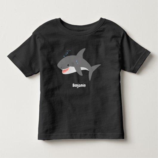 T-shirt Pour Les Tous Petits Illustration joyeuse du grand requin blanc (Devant)
