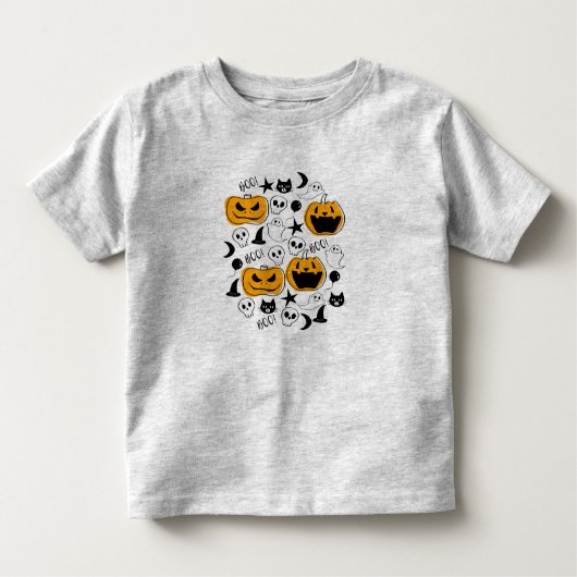 T-shirt Pour Les Tous Petits Illustration mignonne de créatures de Halloween (Devant)