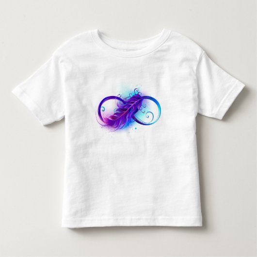 T-shirt Pour Les Tous Petits Infinity with purple feather (Devant)