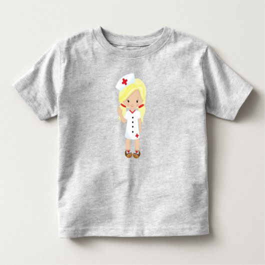 T-shirt Pour Les Tous Petits Infirmière, Médecine, Docteur, Mignonne fille, Che (Devant)